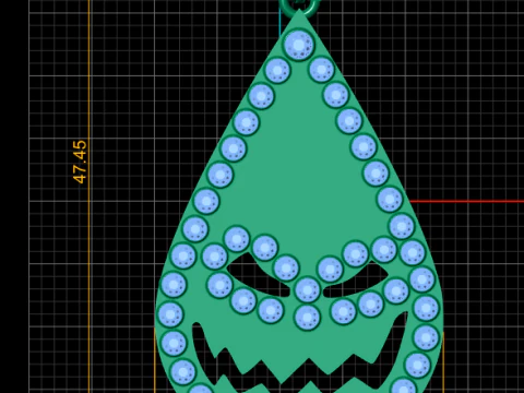 Smiley Edge Drop Pendant 3D Print Model