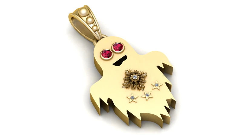 Starlight Ghost Pendant 3D Print Model .c4d .max .obj .3ds .fbx .stl .blend 