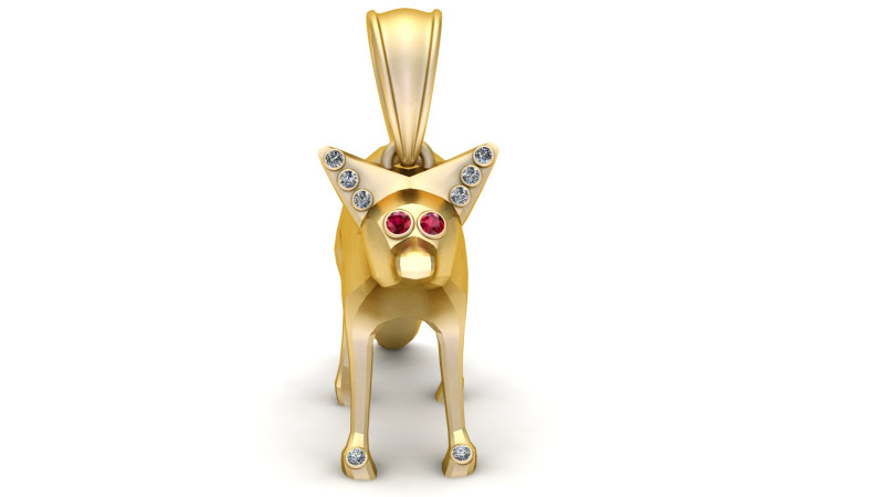 Guardian Wolf Pendant 3D Print Model .c4d .max .obj .3ds .fbx .stl .blend 