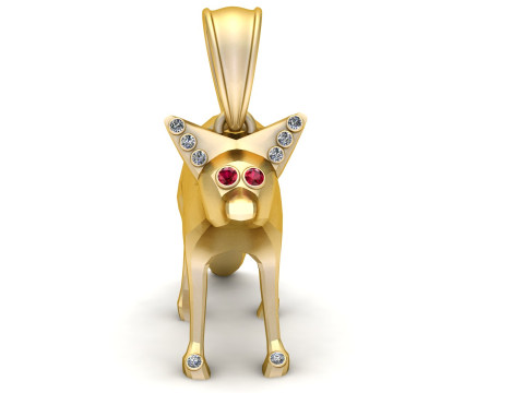 Liontin Serigala Penjaga Model Cetak 3D