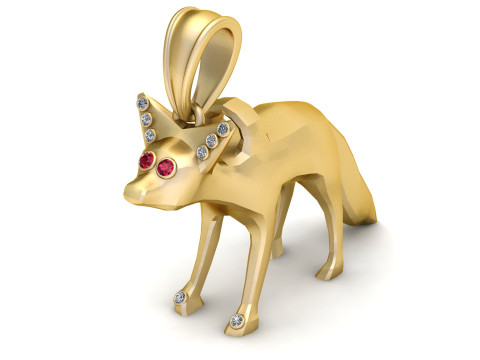 Guardian Wolf Pendant 3D Print Model