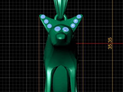 Guardian Wolf Pendant 3D Print Model