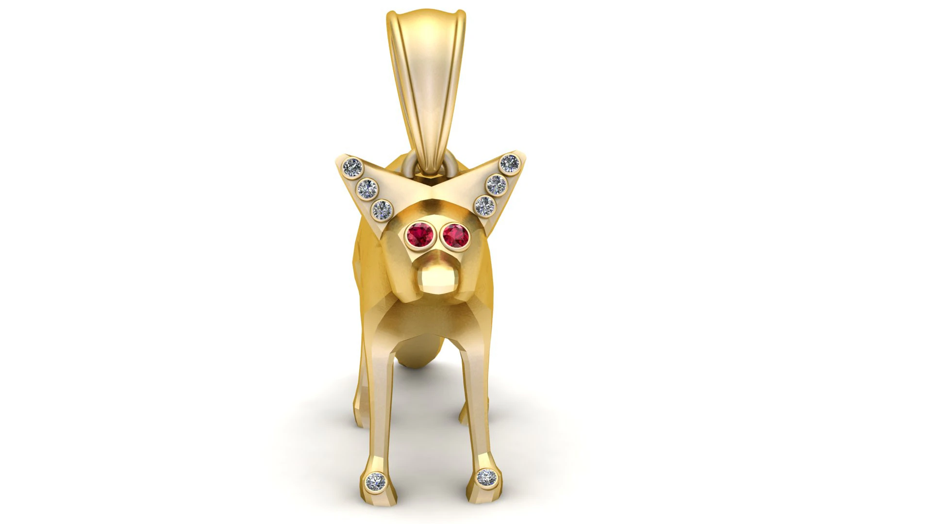 Guardian Wolf Pendant 3D Print Model .c4d .max .obj .3ds .fbx .stl .blend 