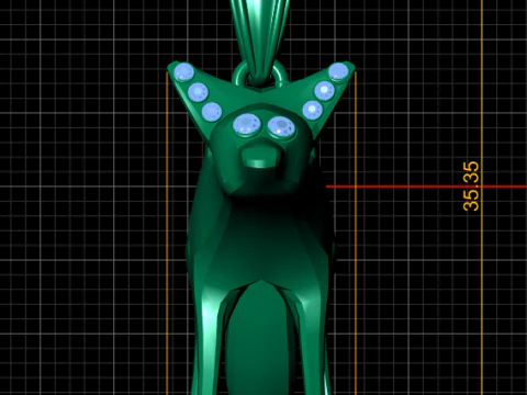 Guardian Wolf Pendant 3D Print Model