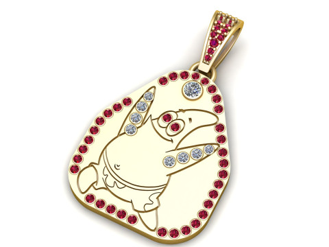 Pingente Halo Golfinho Alegre Modelo de Impressão 3D