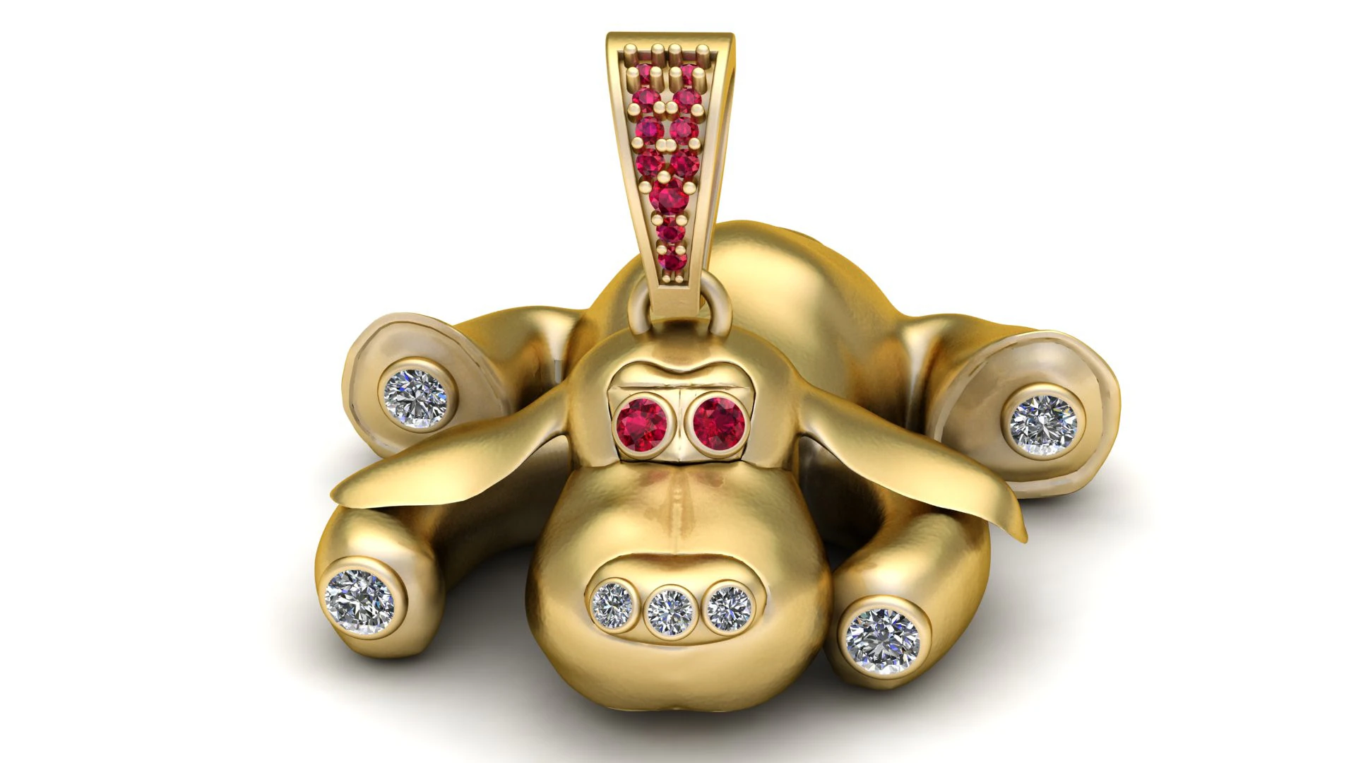 Ruby-Eye Monkey Pendant 3D Print Model .c4d .max .obj .3ds .fbx .stl .blend 