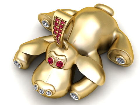 Pingente de Macaco Olho de Rubi Modelo de Impressão 3D