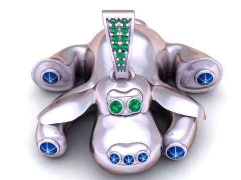 Pingente de Macaco Olho de Rubi Modelo de Impressão 3D