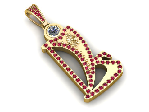 Кулон у формі серця Regal Curve 3D Принт Модель