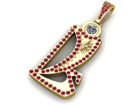 Regal Curve Heart Pendant 3D Print Model