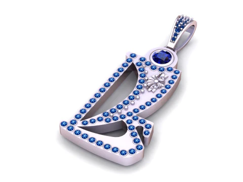 Regal Curve Heart Pendant 3D Print Model