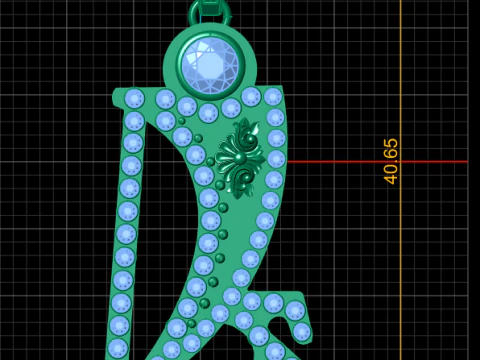 Regal Curve Heart Pendant 3D Print Model