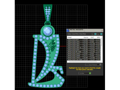 Regal Curve Heart Pendant 3D Print Model