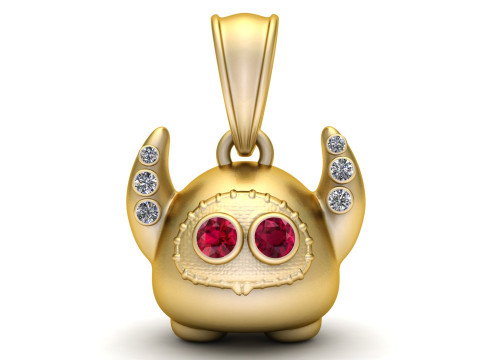 Pingente Guardi&atilde;o do Chifre Pequeno Modelo de Impressão 3D