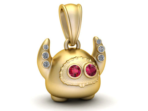 Little Horn Guardian Pendant 3D Print Model