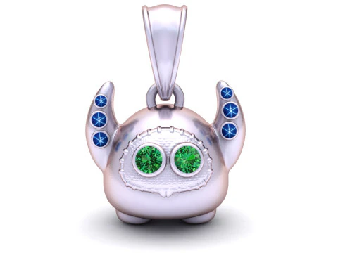 Little Horn Guardian Pendant 3D Print Model