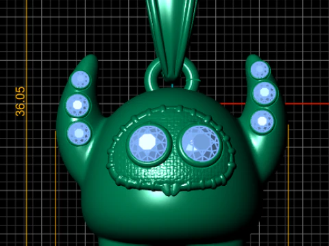 Little Horn Guardian Pendant 3D Print Model