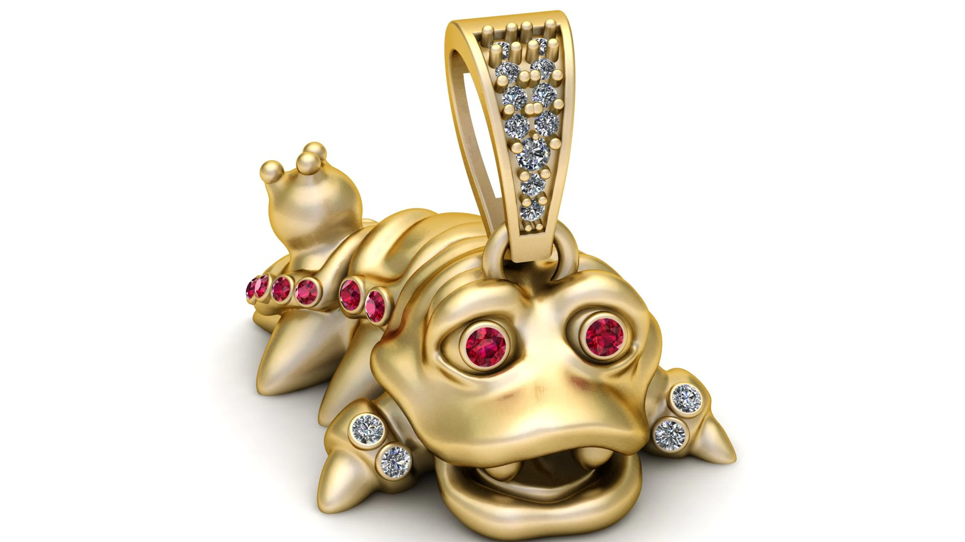 Golden Croc Guardian Pendant 3D Print Model .c4d .max .obj .3ds .fbx .stl .blend 