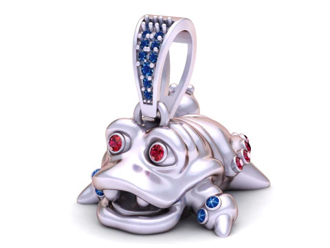 Golden Croc Guardian Pendant 3D Print Model