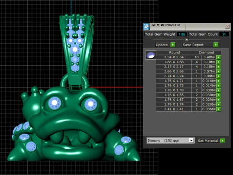 Golden Croc Guardian Pendant 3D Print Model