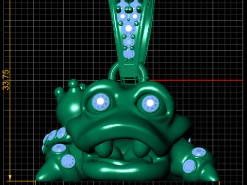 Golden Croc Guardian Pendant 3D Print Model