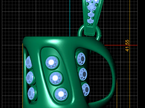 Monogram D Gem Pendant 3D Print Model
