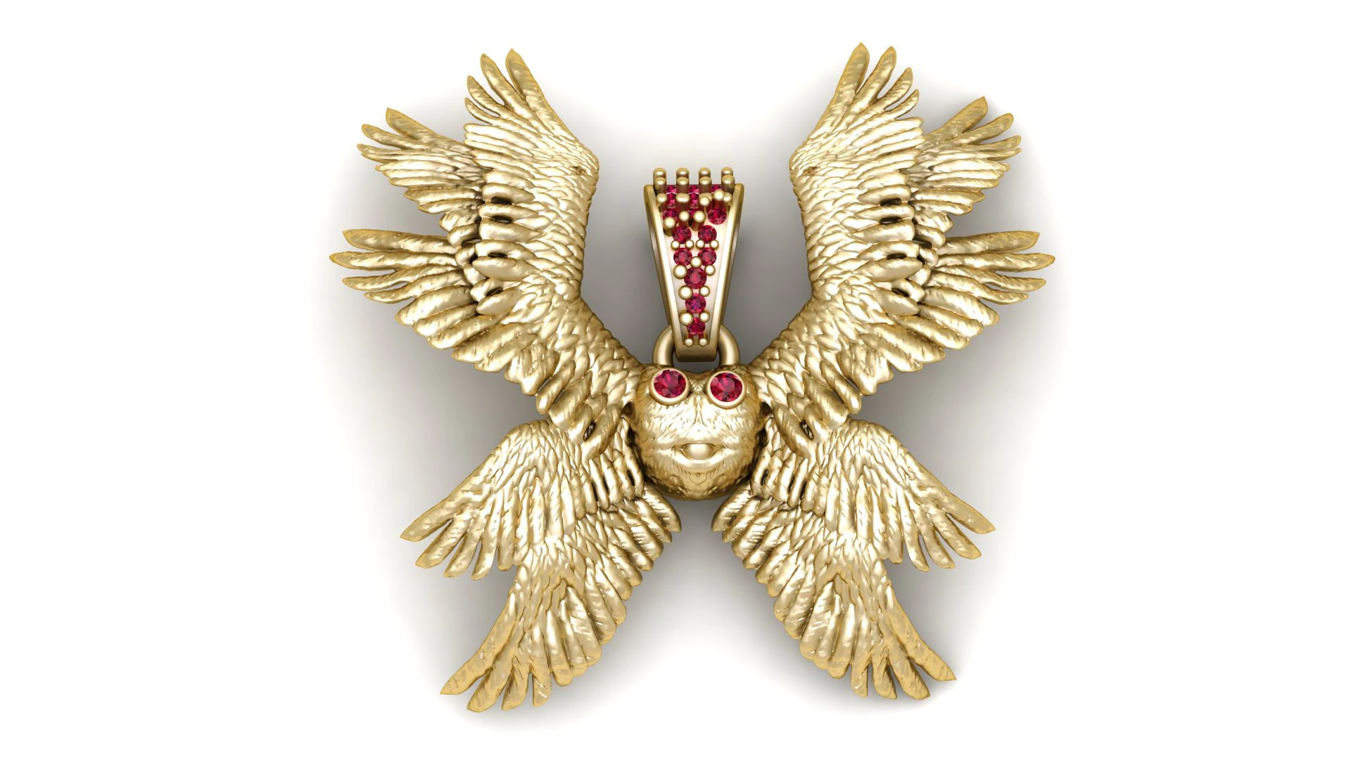 Celestial Wing Guardian Pendant 3D Print Model .c4d .max .obj .3ds .fbx .stl .blend
