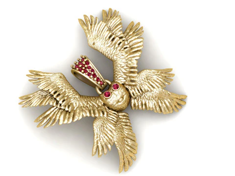 Celestial Wing Guardian Pendant 3D Print Model