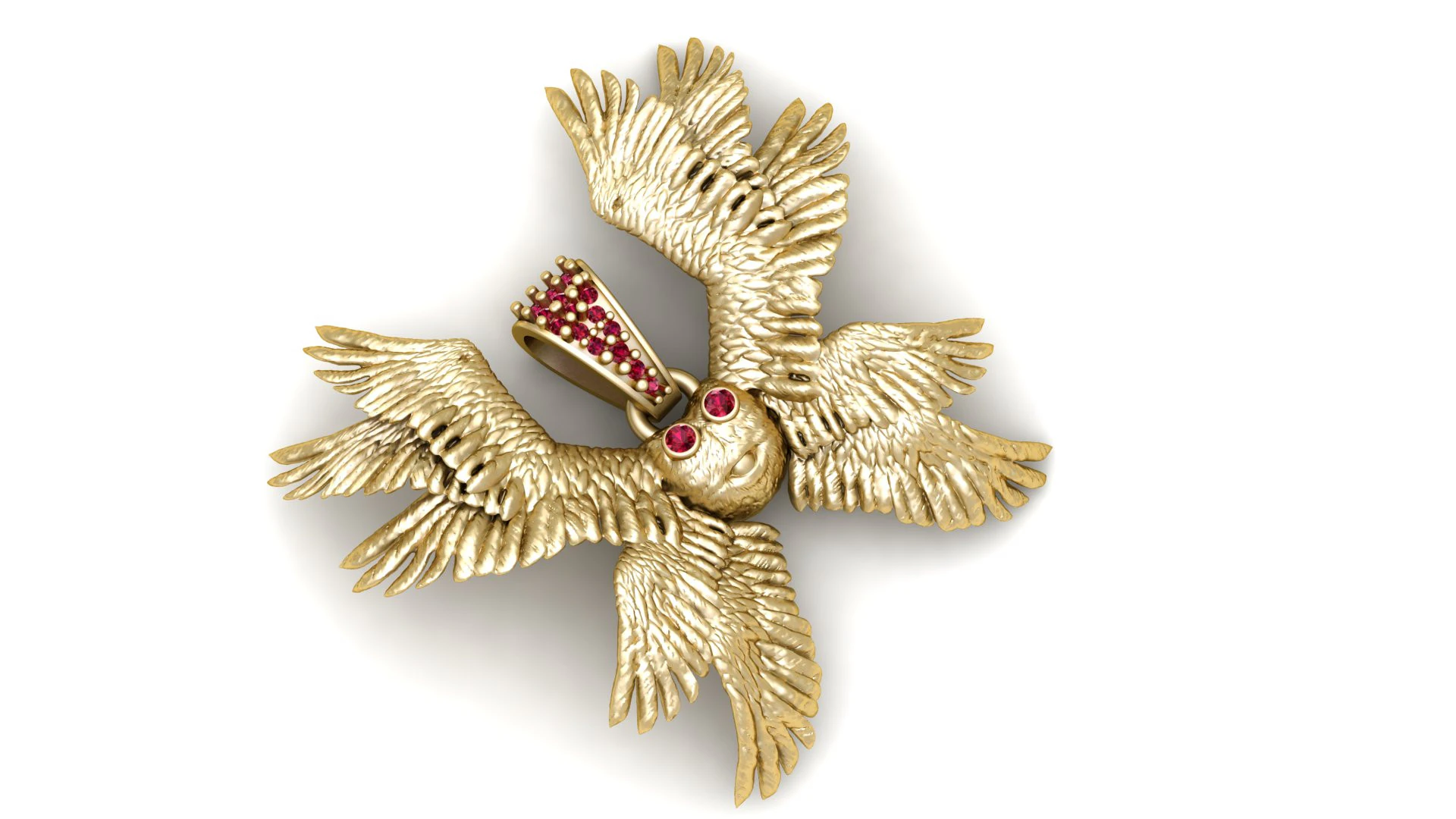 Celestial Golden Owl Pendant 3D Print Model .c4d .max .obj .3ds .fbx .stl .blend 