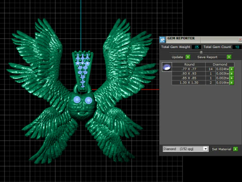 Celestial Golden Owl Pendant 3D Print Model