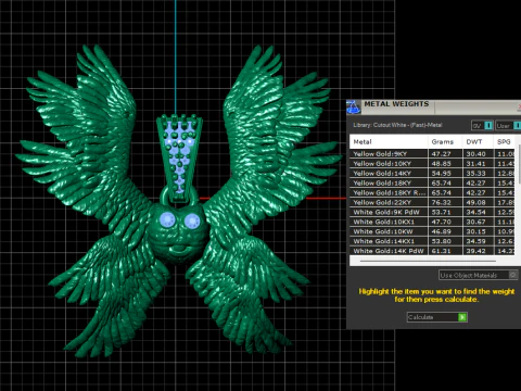 Celestial Golden Owl Pendant 3D Print Model