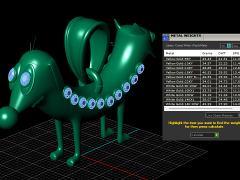 Royal Pup Gold Pendant with Diamond Eyes Ruby Collar 3D Print Model