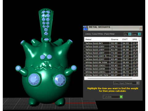 Złoty wisiorek z koroną i r&oacute;żowymi kamieniami szlachetnymi Model 3D