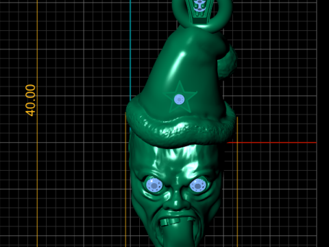 Dual Horror Christmas Pendant Set with Ruby and Emerald Eyes 3D Model