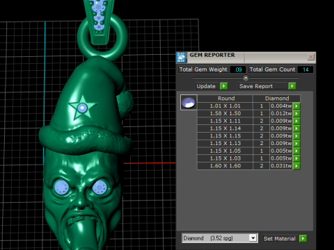 Dual Horror Christmas Pendant Set with Ruby and Emerald Eyes 3D Model