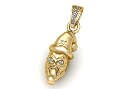 Dual Horror Christmas Pendant Set with Ruby and Emerald Eyes 3D Model