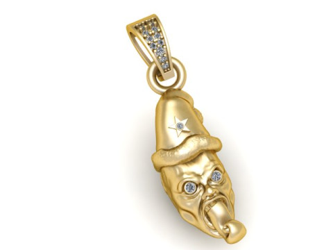 Dual Horror Christmas Pendant Set with Ruby and Emerald Eyes 3D Model