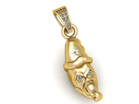 Dual Horror Christmas Pendant Set with Ruby and Emerald Eyes 3D Model