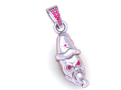 Dual Horror Christmas Pendant Set with Ruby and Emerald Eyes 3D Model