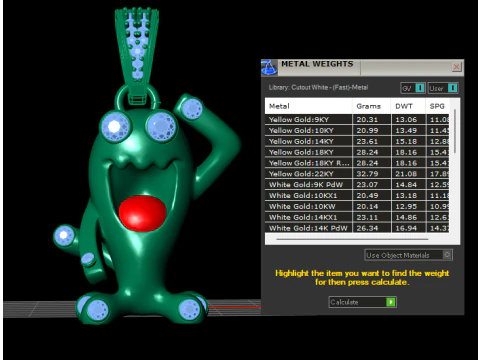 Giocoso ciondolo mostro in oro con occhi di rubino e dettaglio lingua Modello 3D