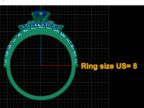 Exquisite Gold Ring with Red Garnet Orange Sapphires and Diamond Accents 3D Model