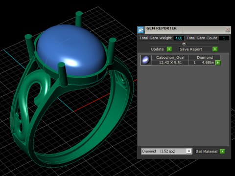 Elegante anello in agata rossa con montature in oro e argento Modello 3D