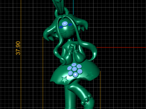 Luxury Gold Fantasy Girl Pendant with Ruby Gemstones 3D Print Model