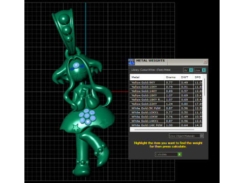 Luxury Gold Fantasy Girl Pendant with Ruby Gemstones 3D Print Model