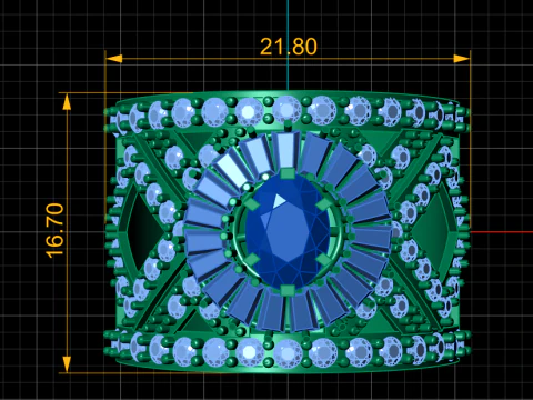 Royal Ruby Halo Ring with Baguette Diamond Pav Luxury 3D Printable Jewelry Model 3D Print Model