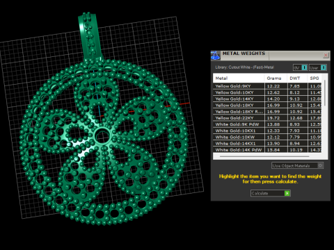 Vintage Floral Diamond Disc Pendant Intricate Beaded Gold Jewelry Design 3D Print Model