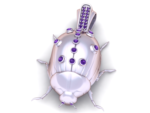 Роскошный кулон &laquo;Жук&raquo; с бриллиантами 3D Модель