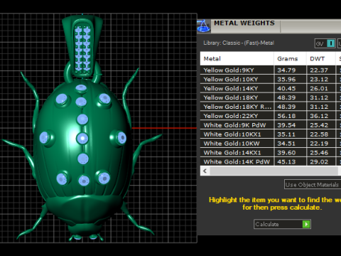 Роскошный кулон &laquo;Жук&raquo; с бриллиантами 3D Модель