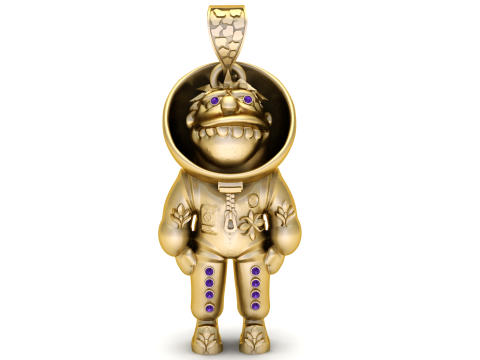 Luxuriöser Astronauten-Cartoon-Charakter-Anhänger 3D Modell