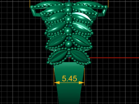 Royal Beaded Floral Pattern Gold Band Ring 3D Model